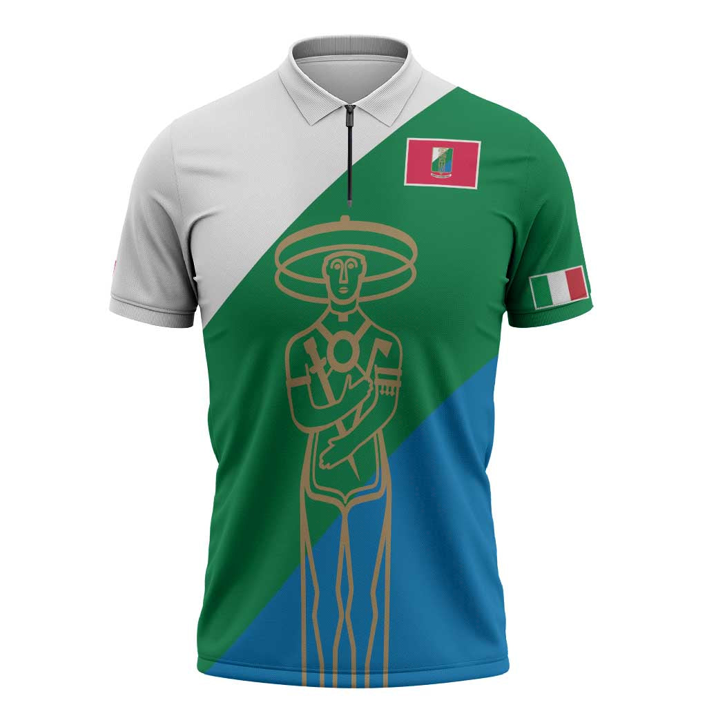 Personalized Italy Abruzzo Zipper Polo Shirt Inspiration Flags Style - Wonder Print Shop