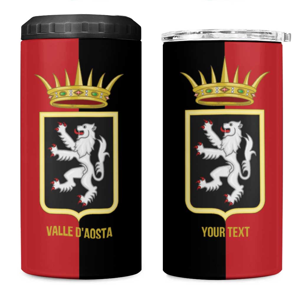 Personalized Italy Aosta Valley 4 in 1 Can Cooler Tumbler Inspiration Flags Style
