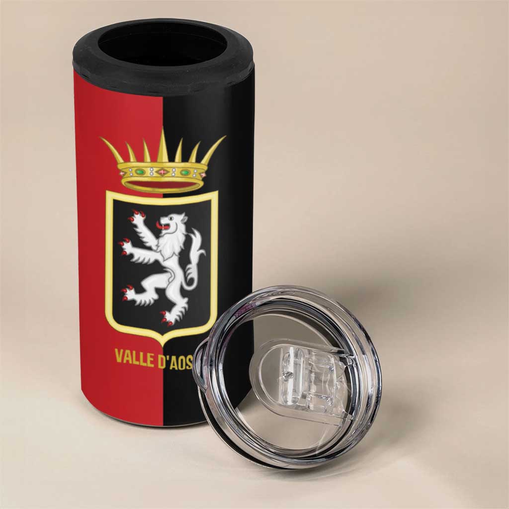 Personalized Italy Aosta Valley 4 in 1 Can Cooler Tumbler Inspiration Flags Style