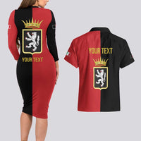 Personalized Italy Aosta Valley Couples Matching Long Sleeve Bodycon Dress and Hawaiian Shirt Inspiration Flags Style