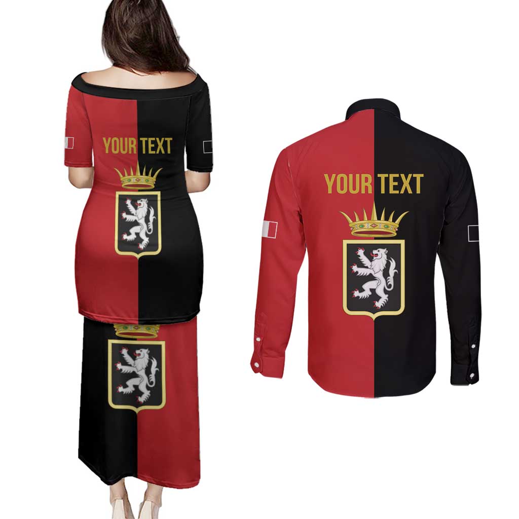 Personalized Italy Aosta Valley Couples Matching Puletasi and Long Sleeve Button Shirt Inspiration Flags Style