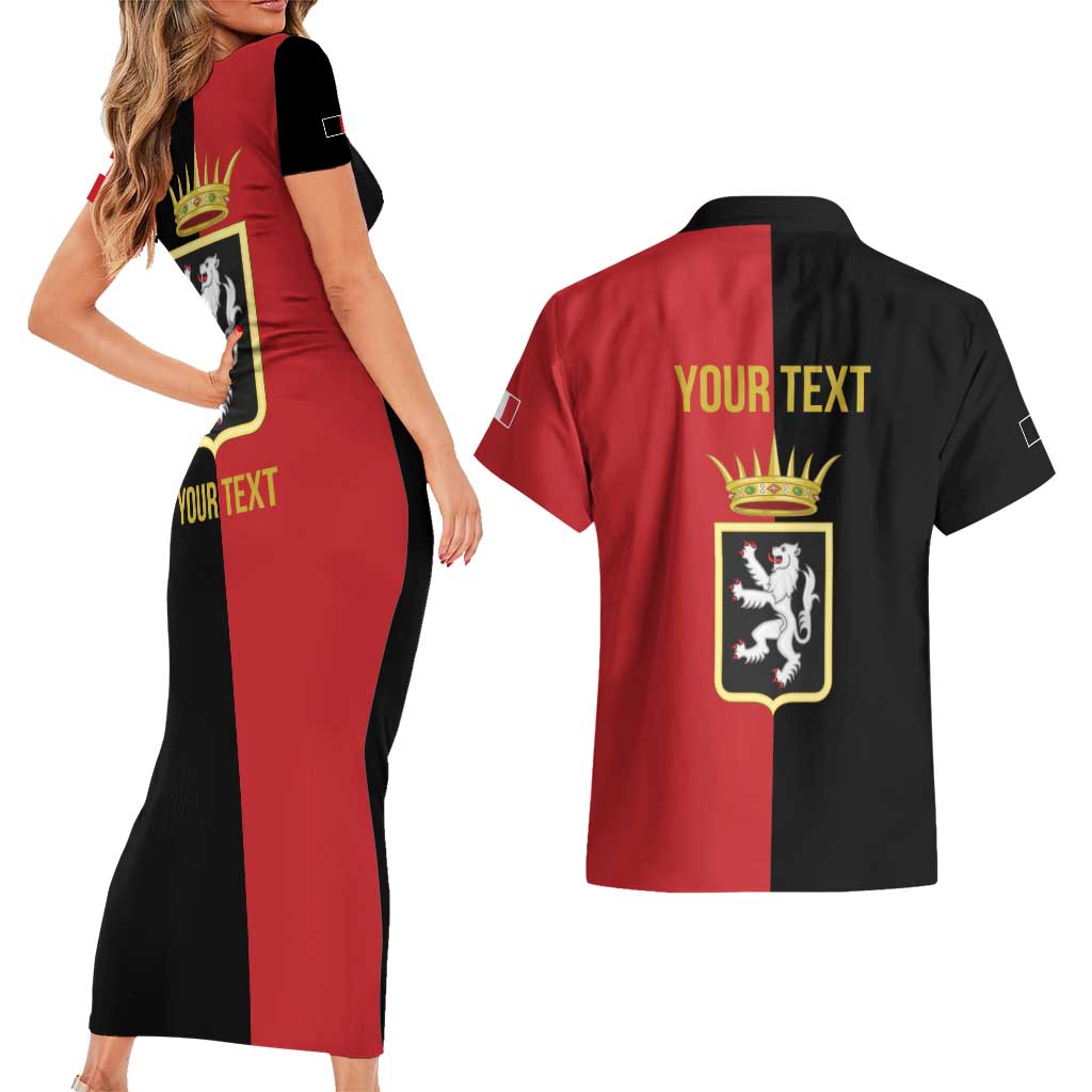 Personalized Italy Aosta Valley Couples Matching Short Sleeve Bodycon Dress and Hawaiian Shirt Inspiration Flags Style