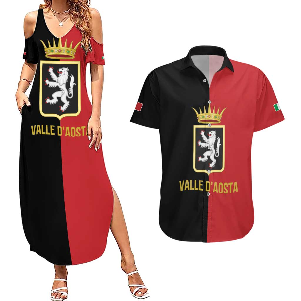 Personalized Italy Aosta Valley Couples Matching Summer Maxi Dress and Hawaiian Shirt Inspiration Flags Style