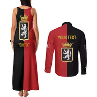 Personalized Italy Aosta Valley Couples Matching Tank Maxi Dress and Long Sleeve Button Shirt Inspiration Flags Style