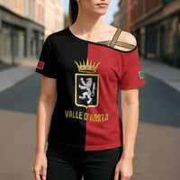 Personalized Italy Aosta Valley Cross Shoulder Shirt Inspiration Flags Style - Wonder Print Shop