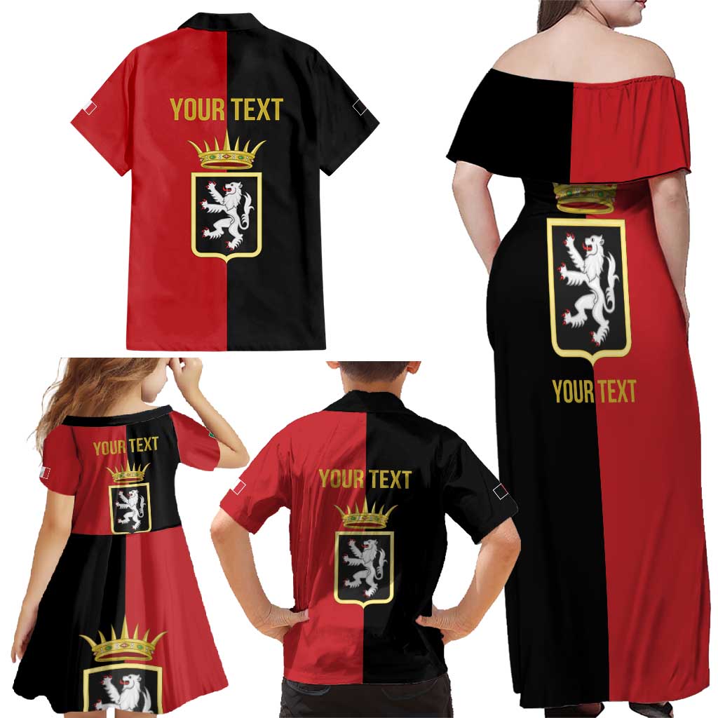 Personalized Italy Aosta Valley Family Matching Off Shoulder Maxi Dress and Hawaiian Shirt Inspiration Flags Style