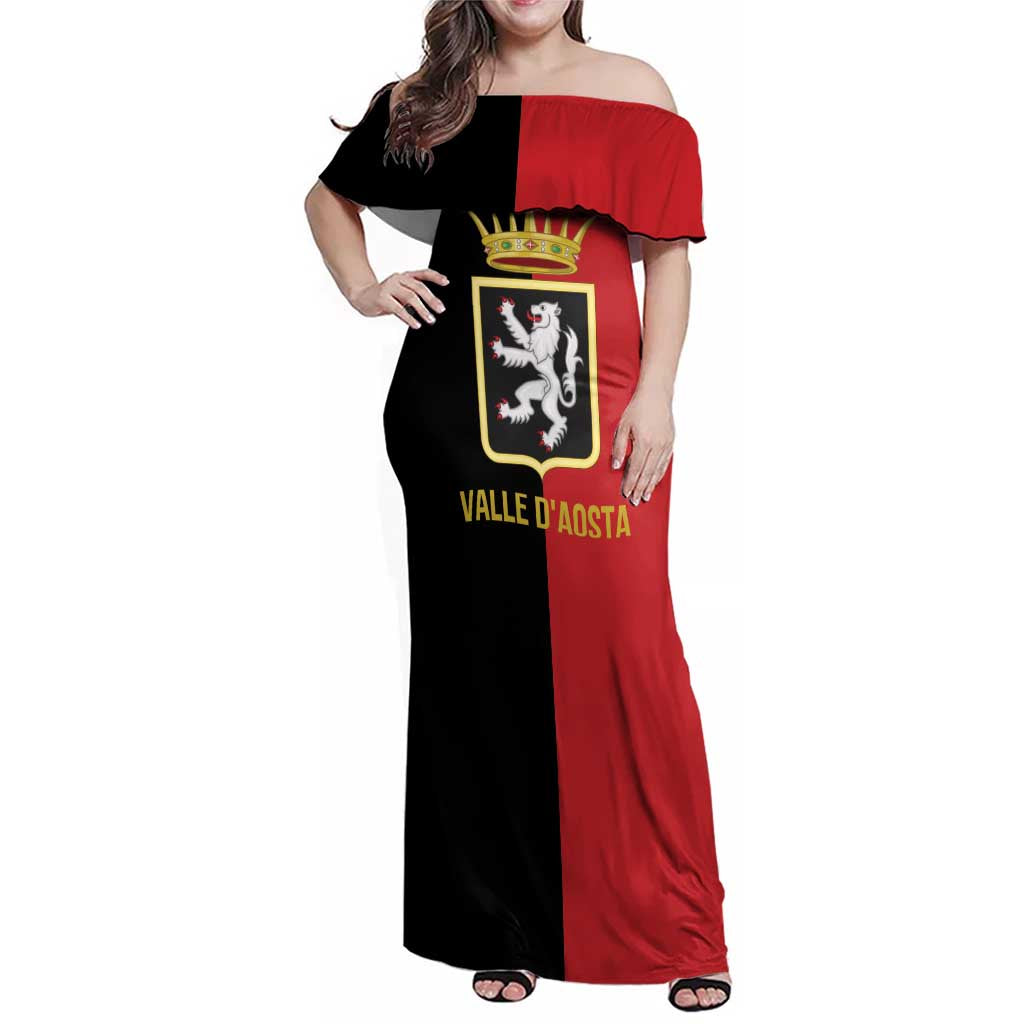 Personalized Italy Aosta Valley Family Matching Off Shoulder Maxi Dress and Hawaiian Shirt Inspiration Flags Style