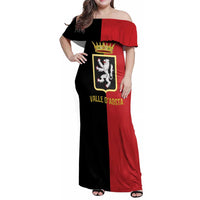 Personalized Italy Aosta Valley Family Matching Off Shoulder Maxi Dress and Hawaiian Shirt Inspiration Flags Style