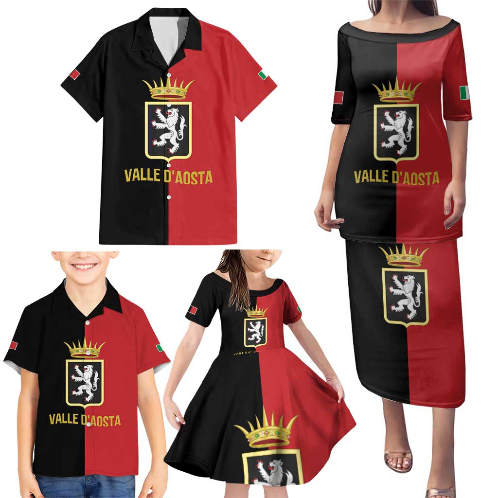 Personalized Italy Aosta Valley Family Matching Puletasi and Hawaiian Shirt Inspiration Flags Style