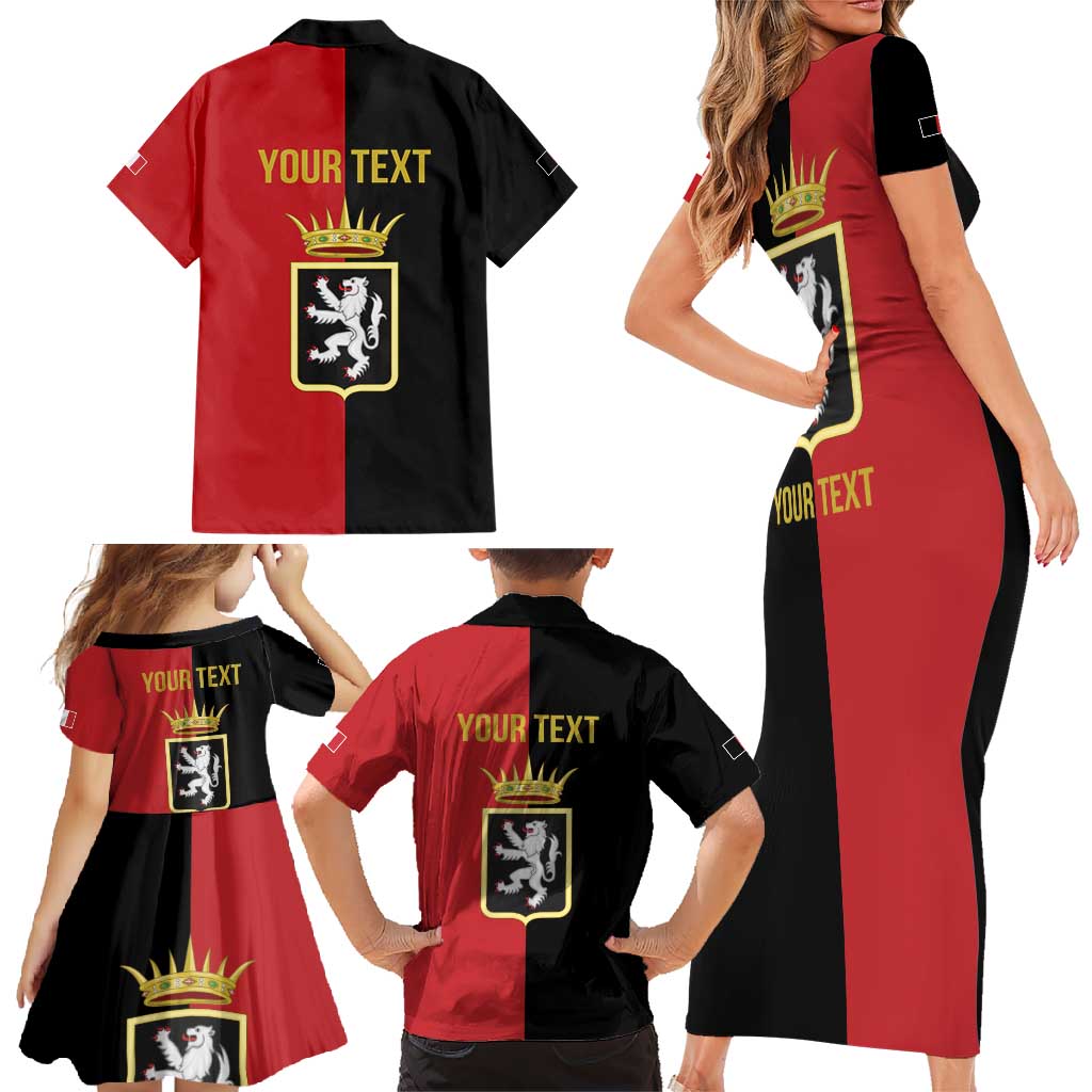 Personalized Italy Aosta Valley Family Matching Short Sleeve Bodycon Dress and Hawaiian Shirt Inspiration Flags Style