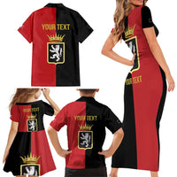 Personalized Italy Aosta Valley Family Matching Short Sleeve Bodycon Dress and Hawaiian Shirt Inspiration Flags Style