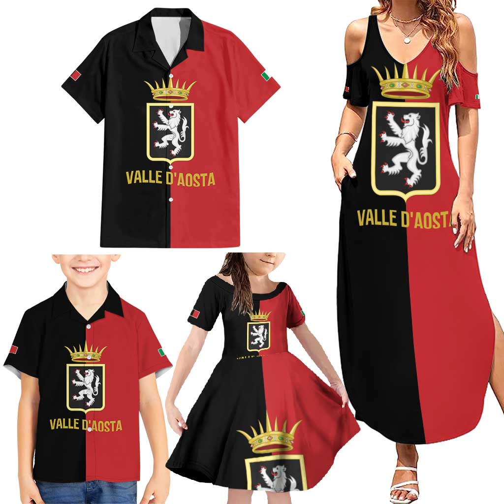 Personalized Italy Aosta Valley Family Matching Summer Maxi Dress and Hawaiian Shirt Inspiration Flags Style