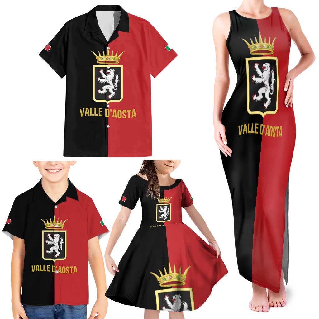 Personalized Italy Aosta Valley Family Matching Tank Maxi Dress and Hawaiian Shirt Inspiration Flags Style