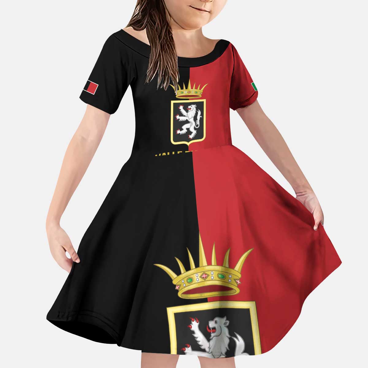 Personalized Italy Aosta Valley Kid Short Sleeve Dress Inspiration Flags Style