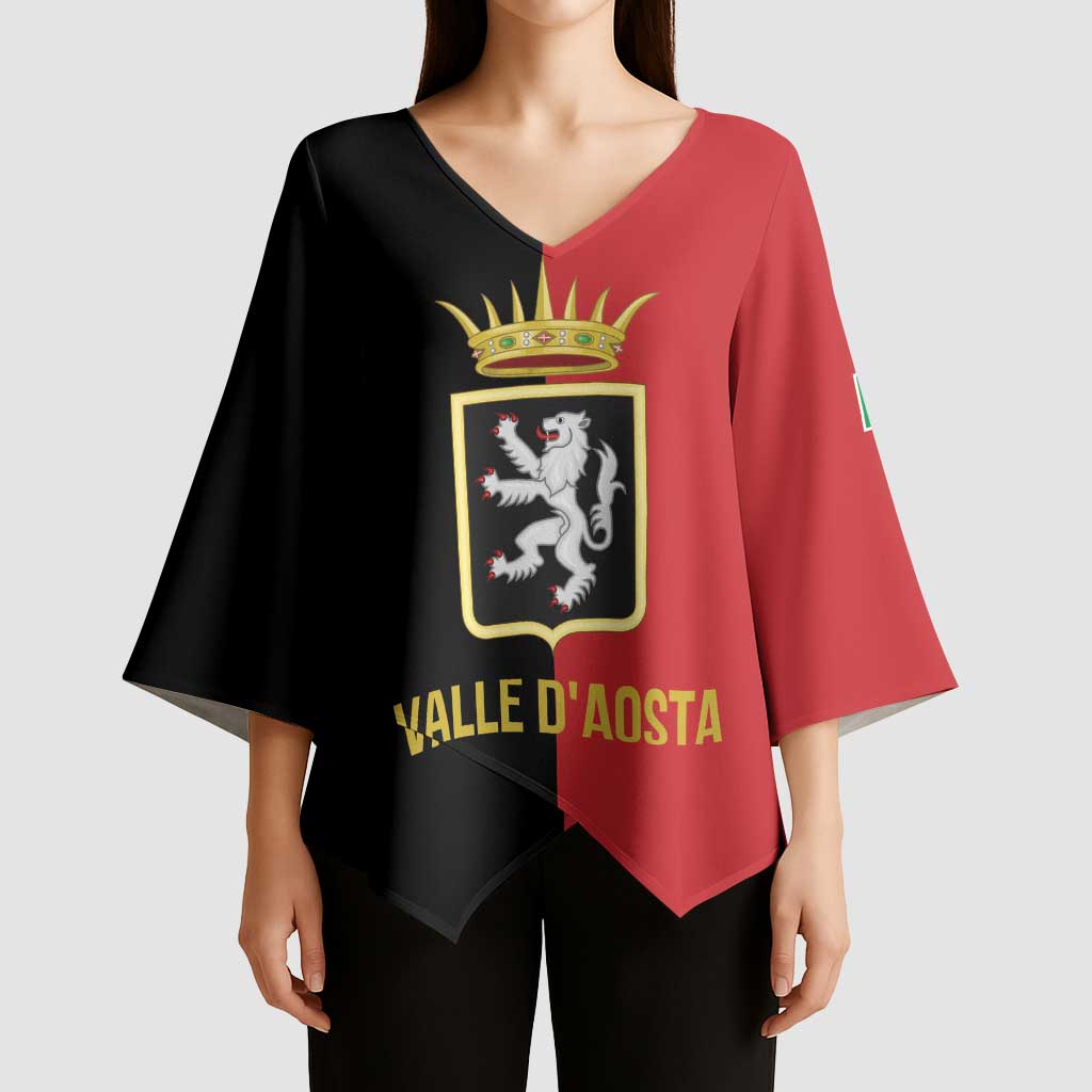 Personalized Italy Aosta Valley Kimono Sleeve Blouse Inspiration Flags Style - Wonder Print Shop