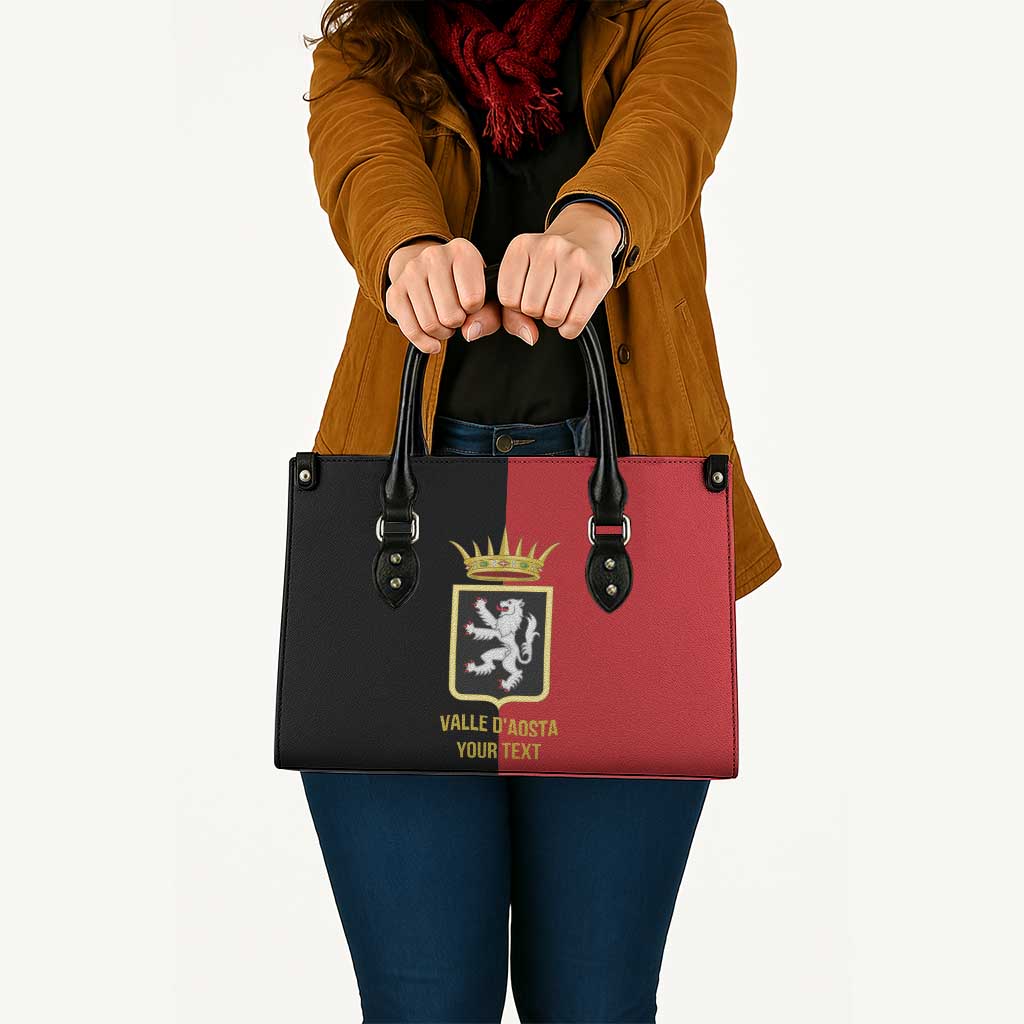 Personalized Italy Aosta Valley Leather Bag Inspiration Flags Style - Wonder Print Shop