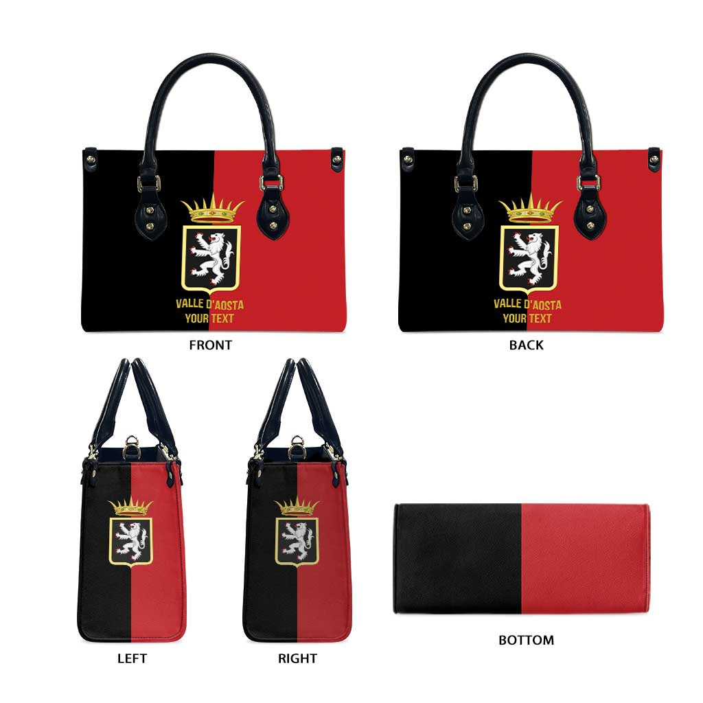 Personalized Italy Aosta Valley Leather Bag Inspiration Flags Style - Wonder Print Shop