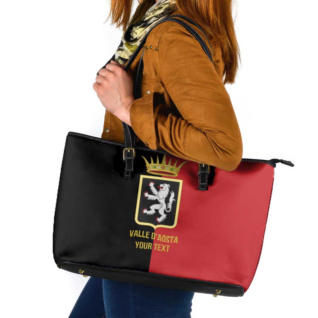 Personalized Italy Aosta Valley Leather Tote Bag Inspiration Flags Style