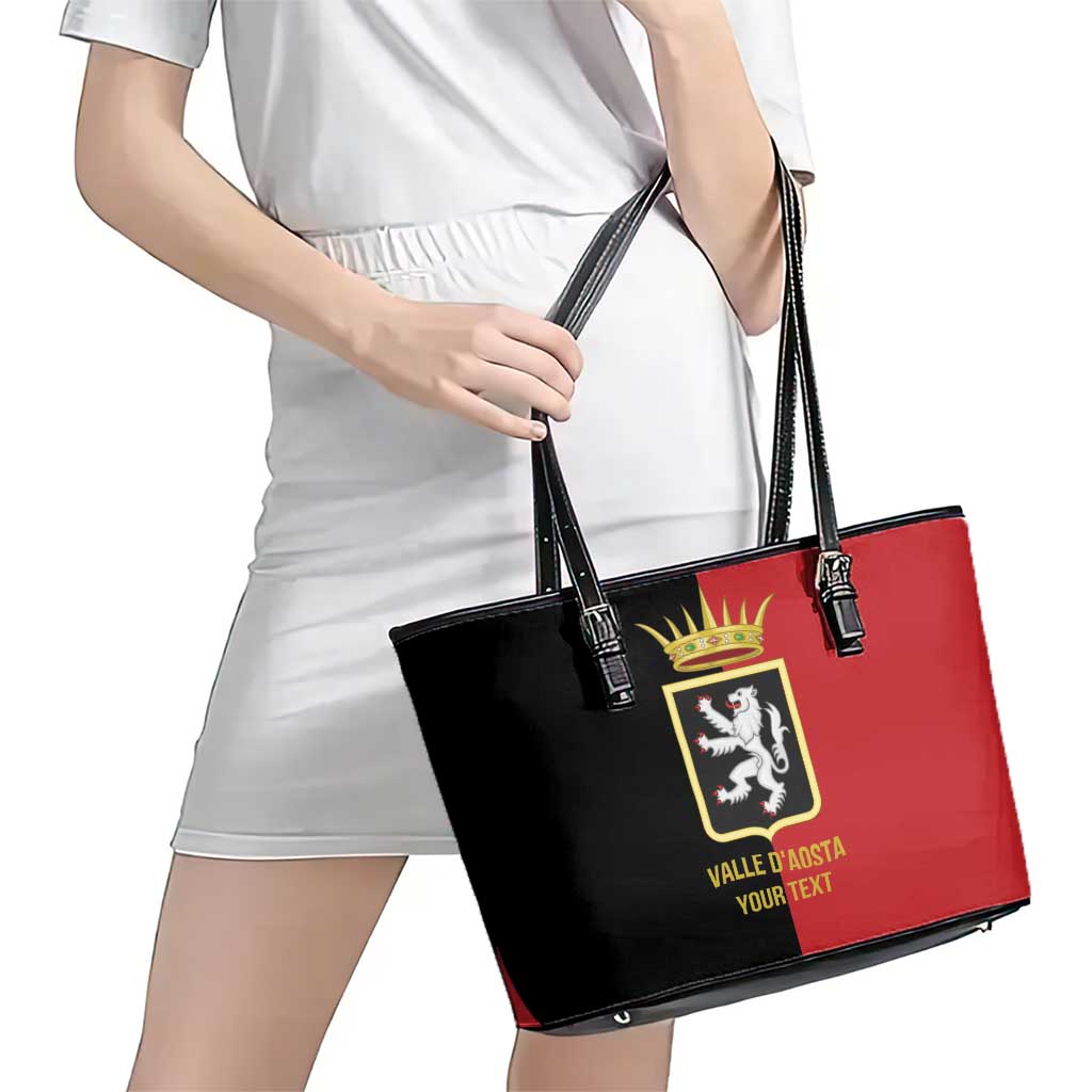 Personalized Italy Aosta Valley Leather Tote Bag Inspiration Flags Style