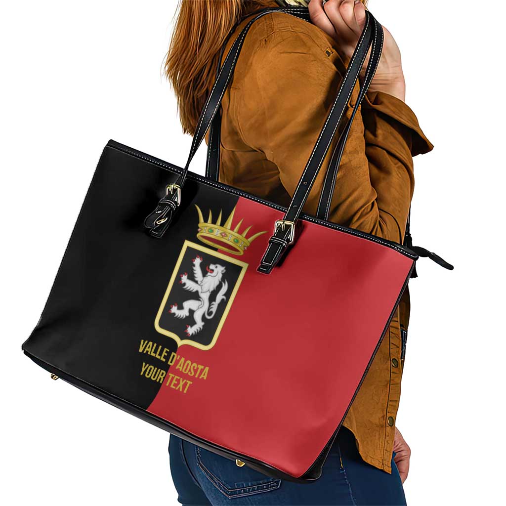 Personalized Italy Aosta Valley Leather Tote Bag Inspiration Flags Style