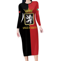 Personalized Italy Aosta Valley Long Sleeve Bodycon Dress Inspiration Flags Style