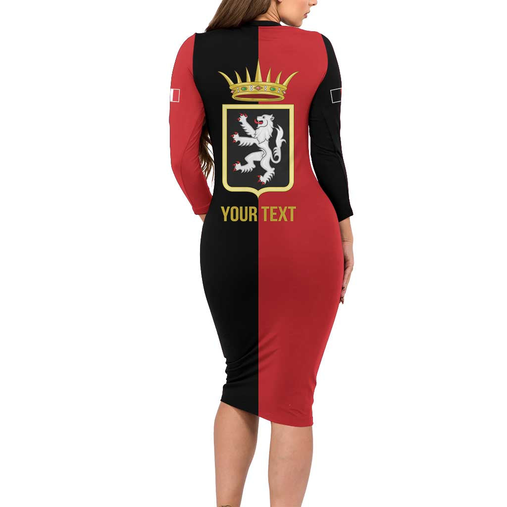 Personalized Italy Aosta Valley Long Sleeve Bodycon Dress Inspiration Flags Style
