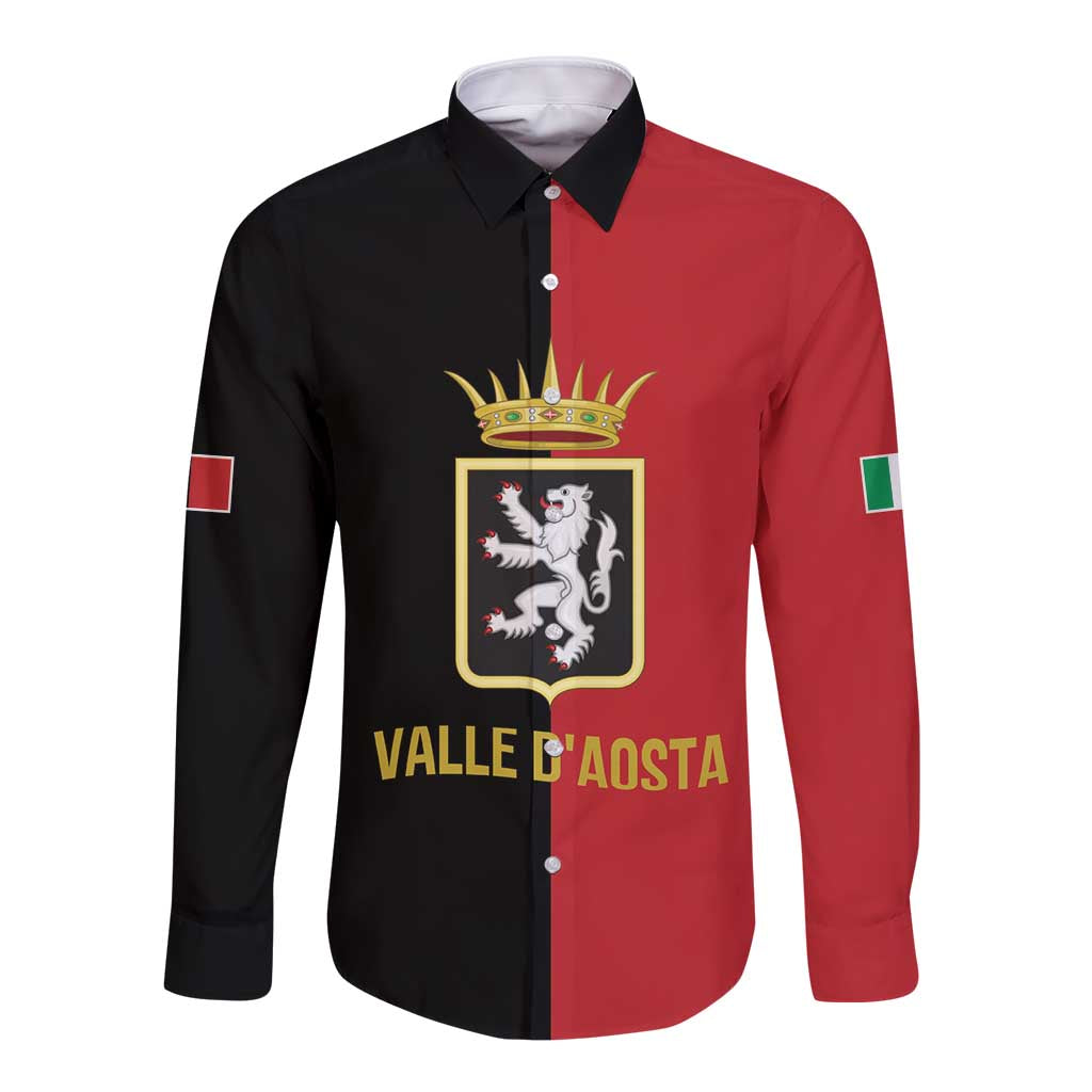 Personalized Italy Aosta Valley Long Sleeve Button Shirt Inspiration Flags Style