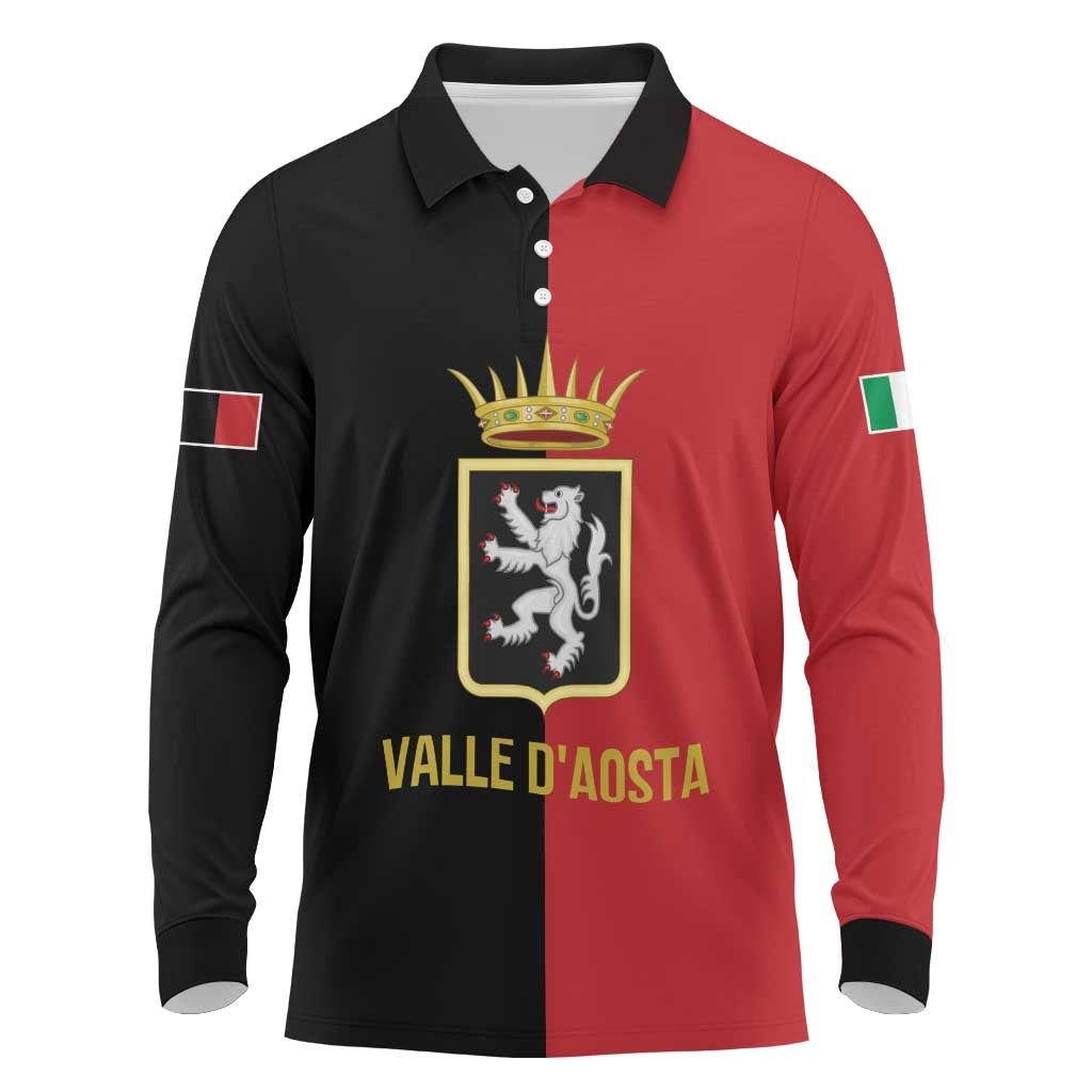 Personalized Italy Aosta Valley Long Sleeve Polo Shirt Inspiration Flags Style