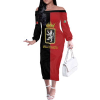 Personalized Italy Aosta Valley Off The Shoulder Long Sleeve Dress Inspiration Flags Style