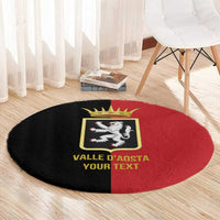 Personalized Italy Aosta Valley Round Carpet Inspiration Flags Style