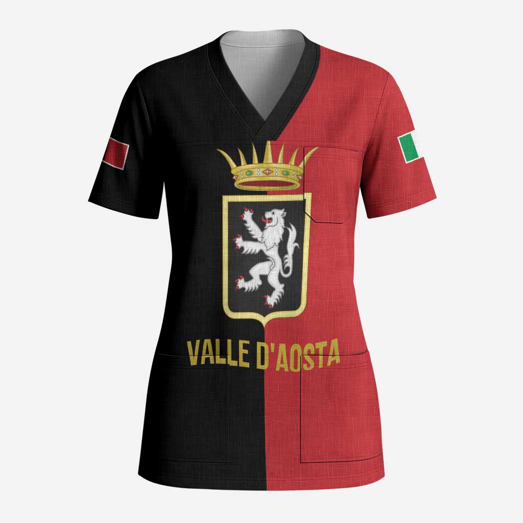 Personalized Italy Aosta Valley Scrub Top Inspiration Flags Style - Wonder Print Shop