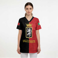 Personalized Italy Aosta Valley Scrub Top Inspiration Flags Style - Wonder Print Shop