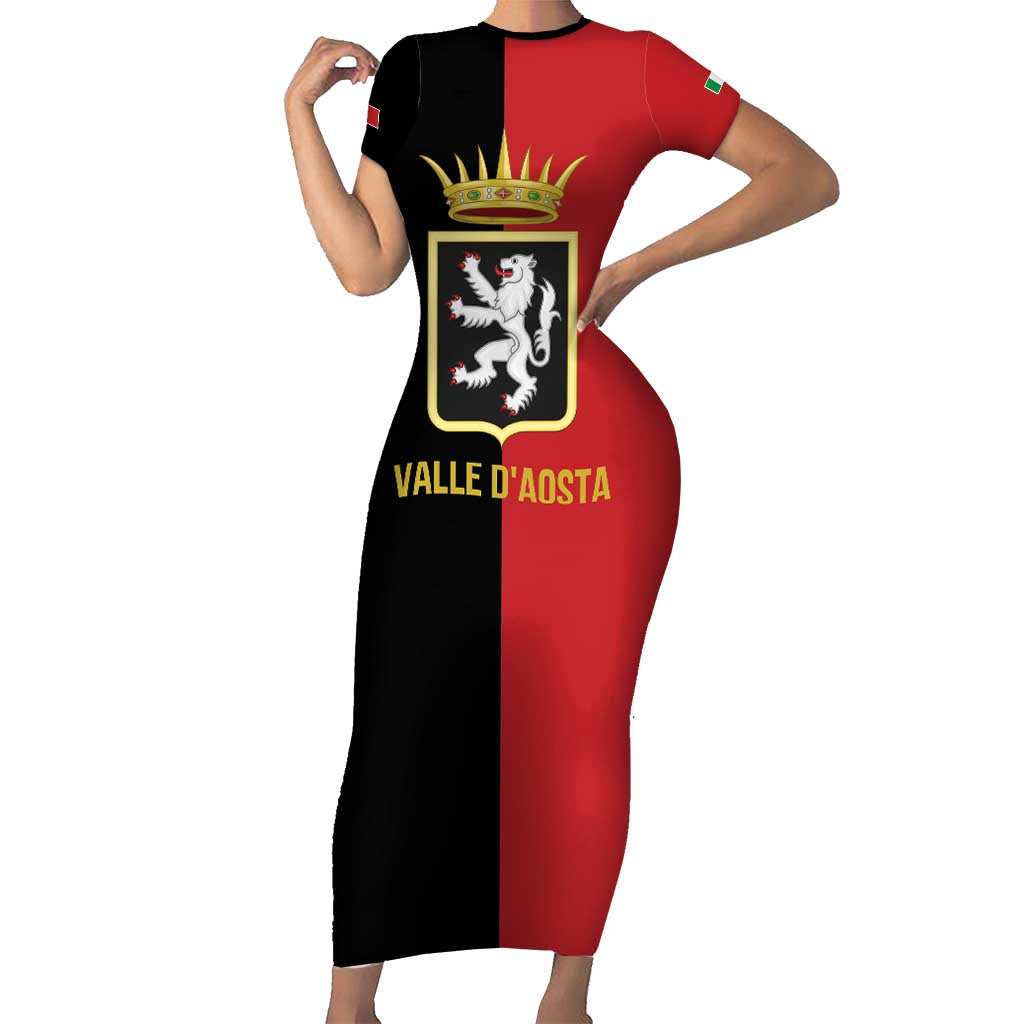 Personalized Italy Aosta Valley Short Sleeve Bodycon Dress Inspiration Flags Style
