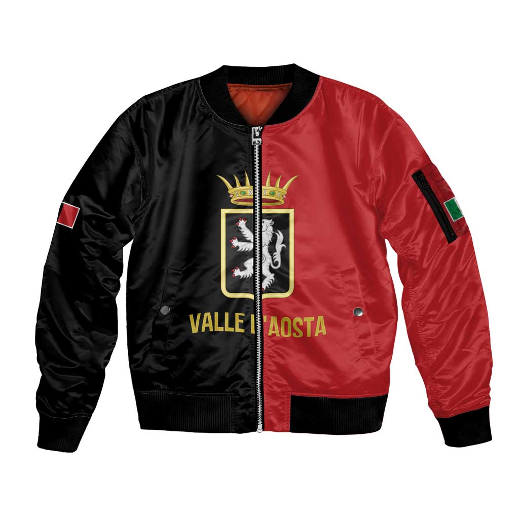 Personalized Italy Aosta Valley Sleeve Zip Bomber Jacket Inspiration Flags Style