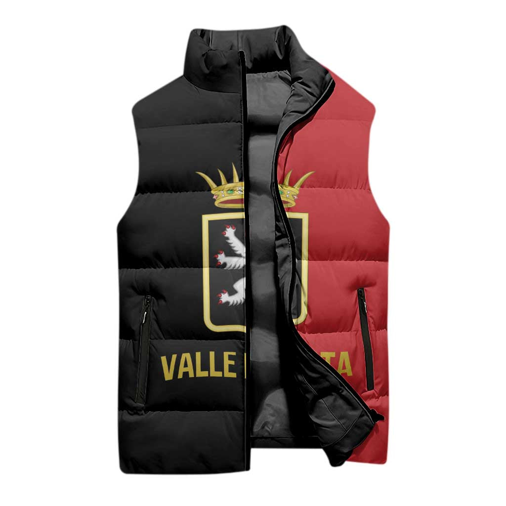 Personalized Italy Aosta Valley Sleeveless Puffer Jacket Inspiration Flags Style - Wonder Print Shop
