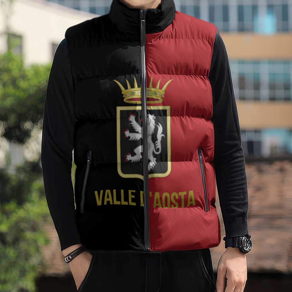 Personalized Italy Aosta Valley Sleeveless Puffer Jacket Inspiration Flags Style - Wonder Print Shop
