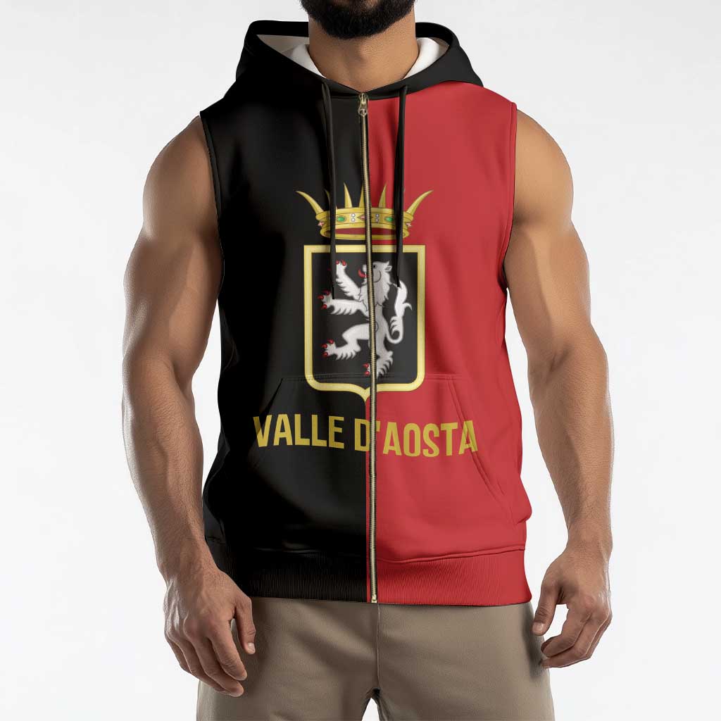 Personalized Italy Aosta Valley Sleeveless Zip Hoodie Inspiration Flags Style - Wonder Print Shop