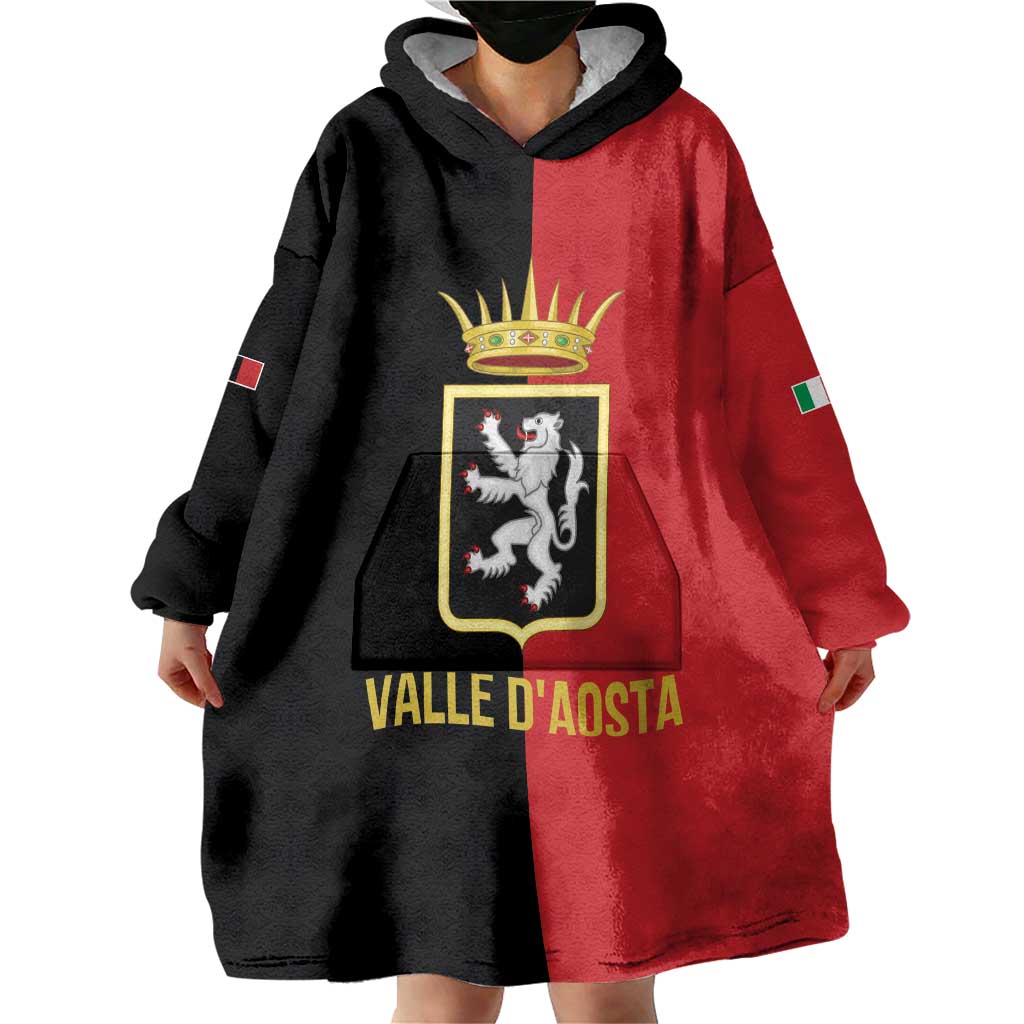 Personalized Italy Aosta Valley Wearable Blanket Hoodie Inspiration Flags Style