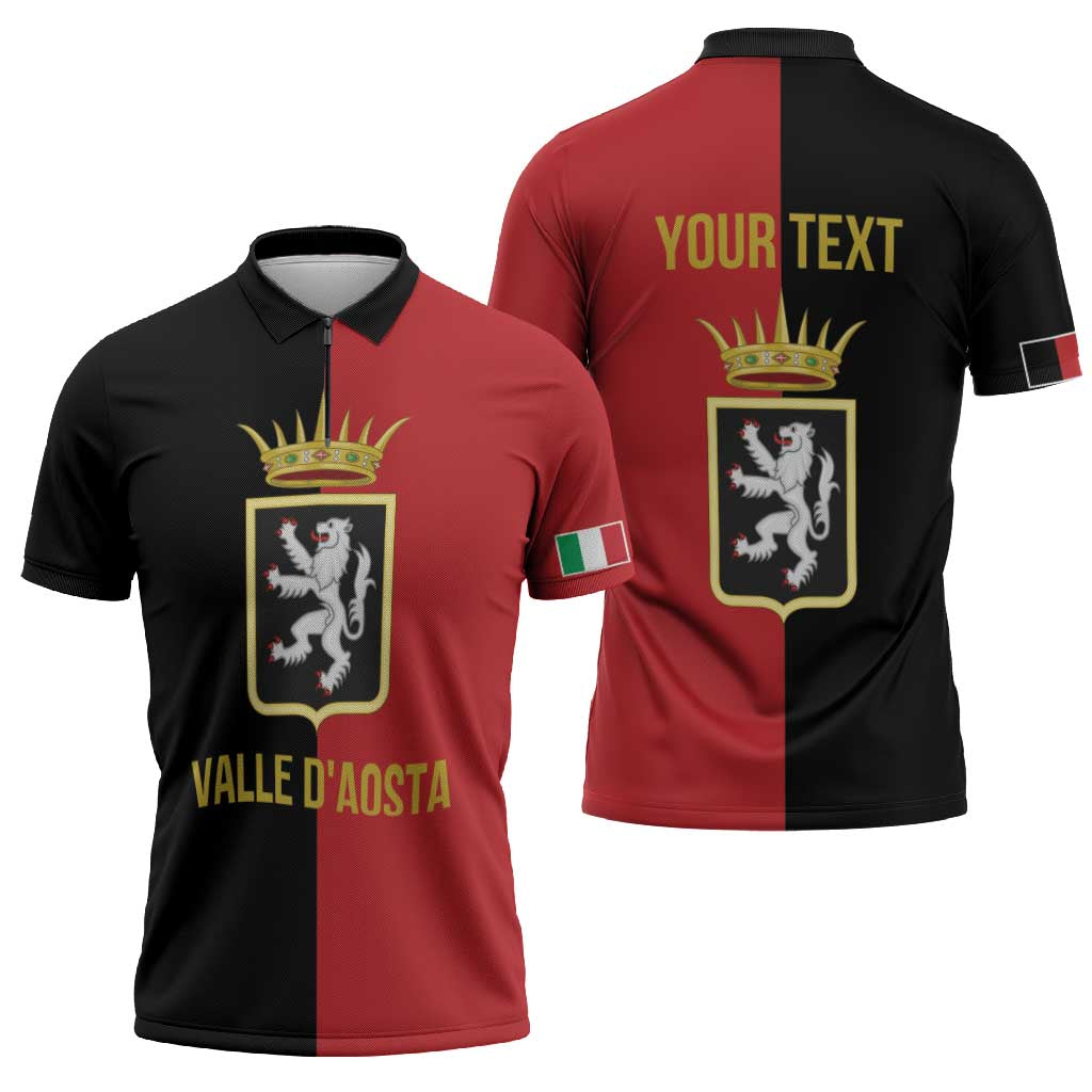 Personalized Italy Aosta Valley Zipper Polo Shirt Inspiration Flags Style - Wonder Print Shop