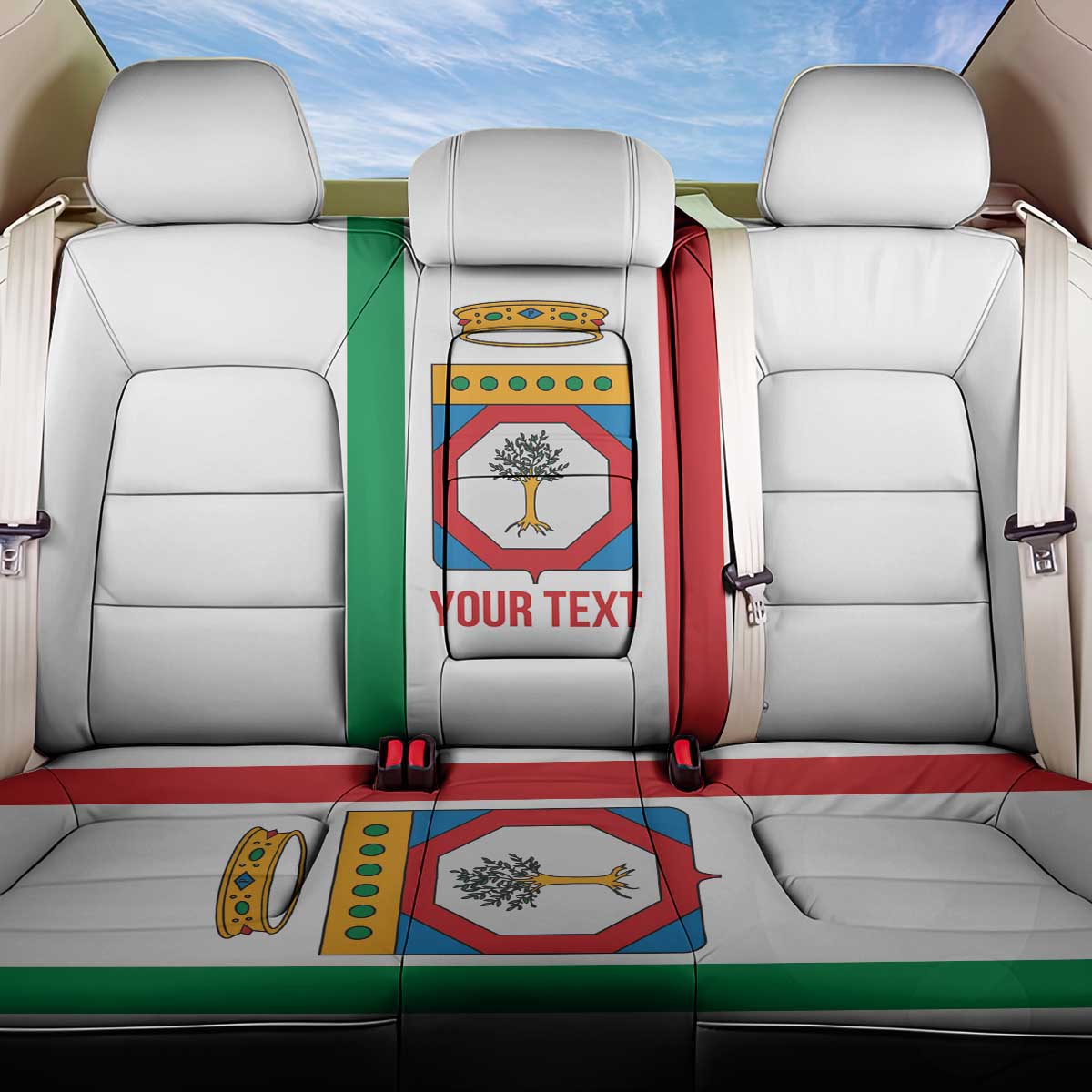 Personalized Italy Apulia Back Car Seat Cover Inspiration Flags Style