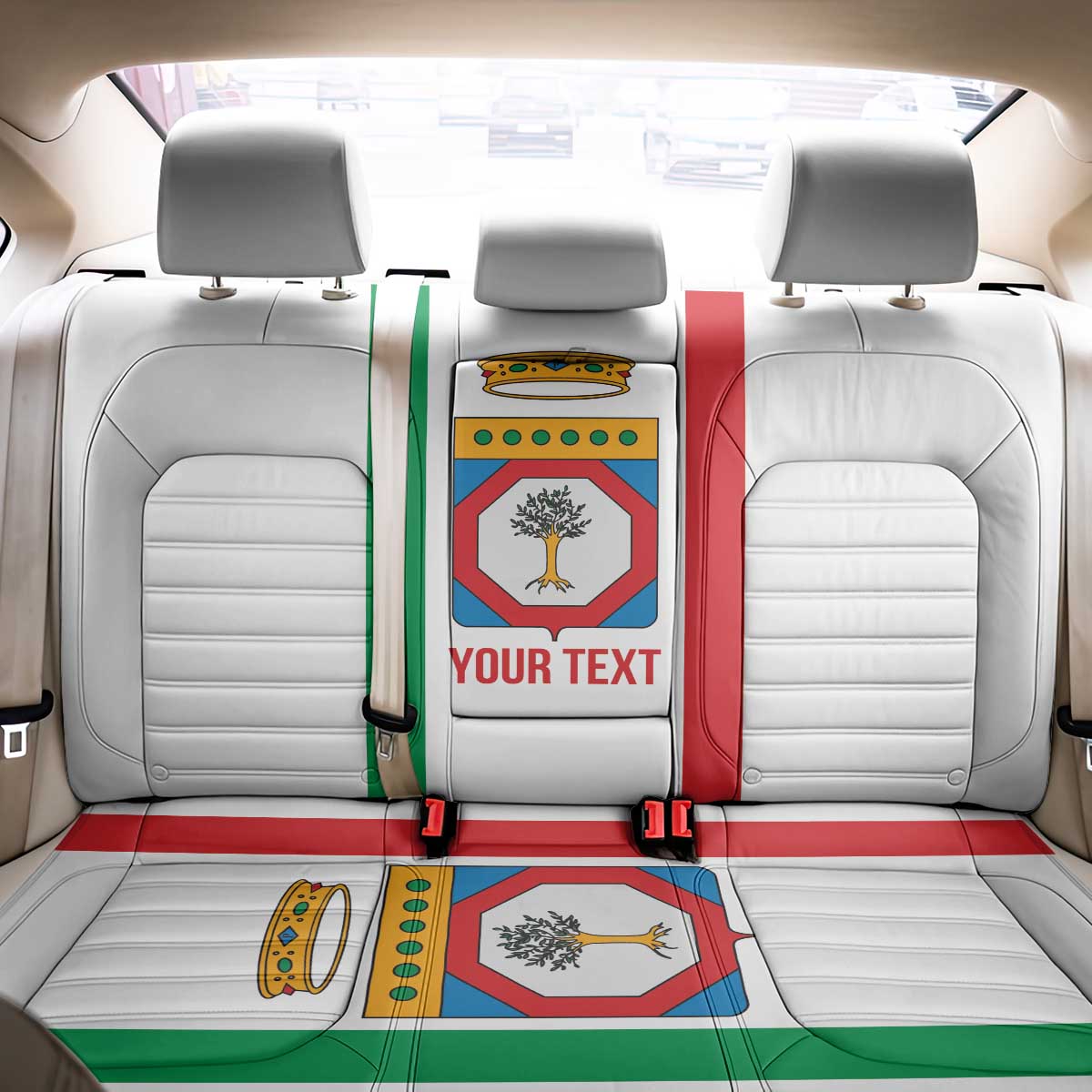 Personalized Italy Apulia Back Car Seat Cover Inspiration Flags Style