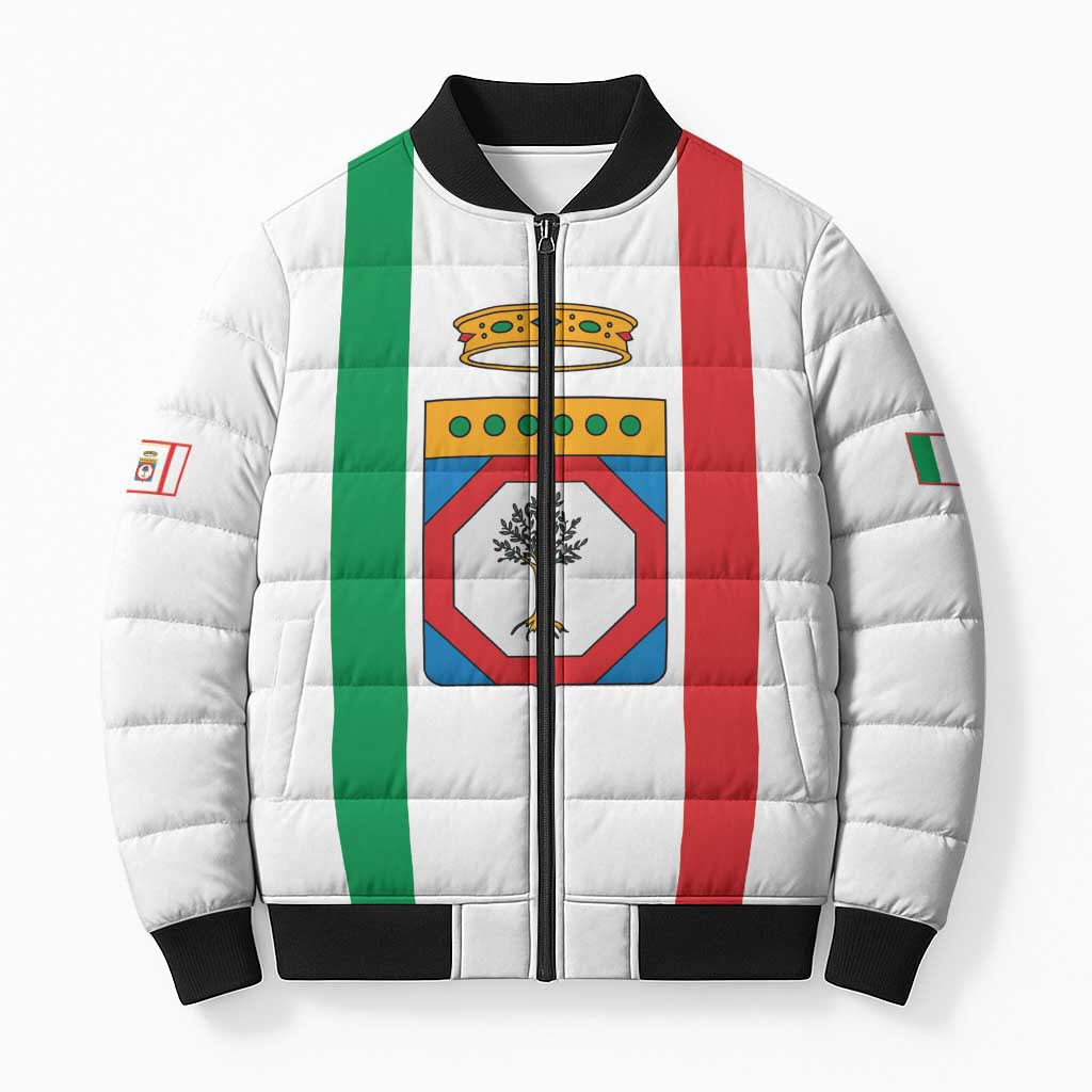 Personalized Italy Apulia Bomber Puffer Jacket Inspiration Flags Style - Wonder Print Shop