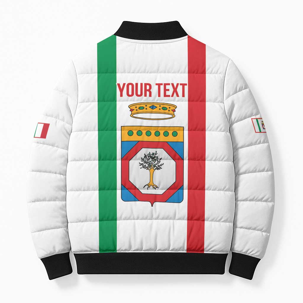Personalized Italy Apulia Bomber Puffer Jacket Inspiration Flags Style - Wonder Print Shop