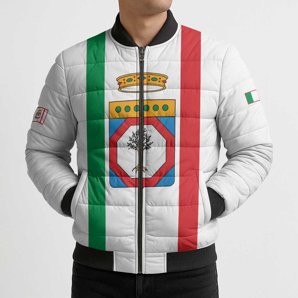 Personalized Italy Apulia Bomber Puffer Jacket Inspiration Flags Style - Wonder Print Shop