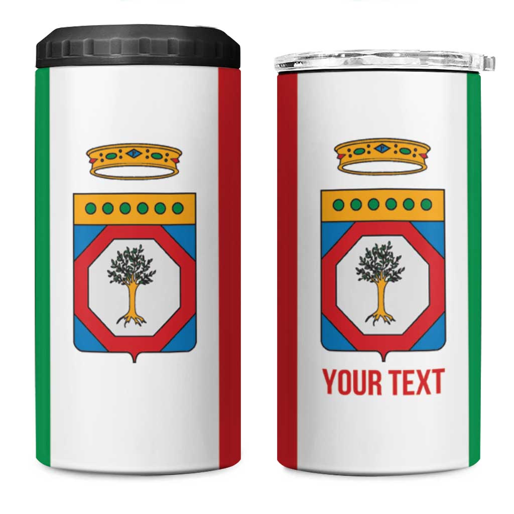 Personalized Italy Apulia 4 in 1 Can Cooler Tumbler Inspiration Flags Style