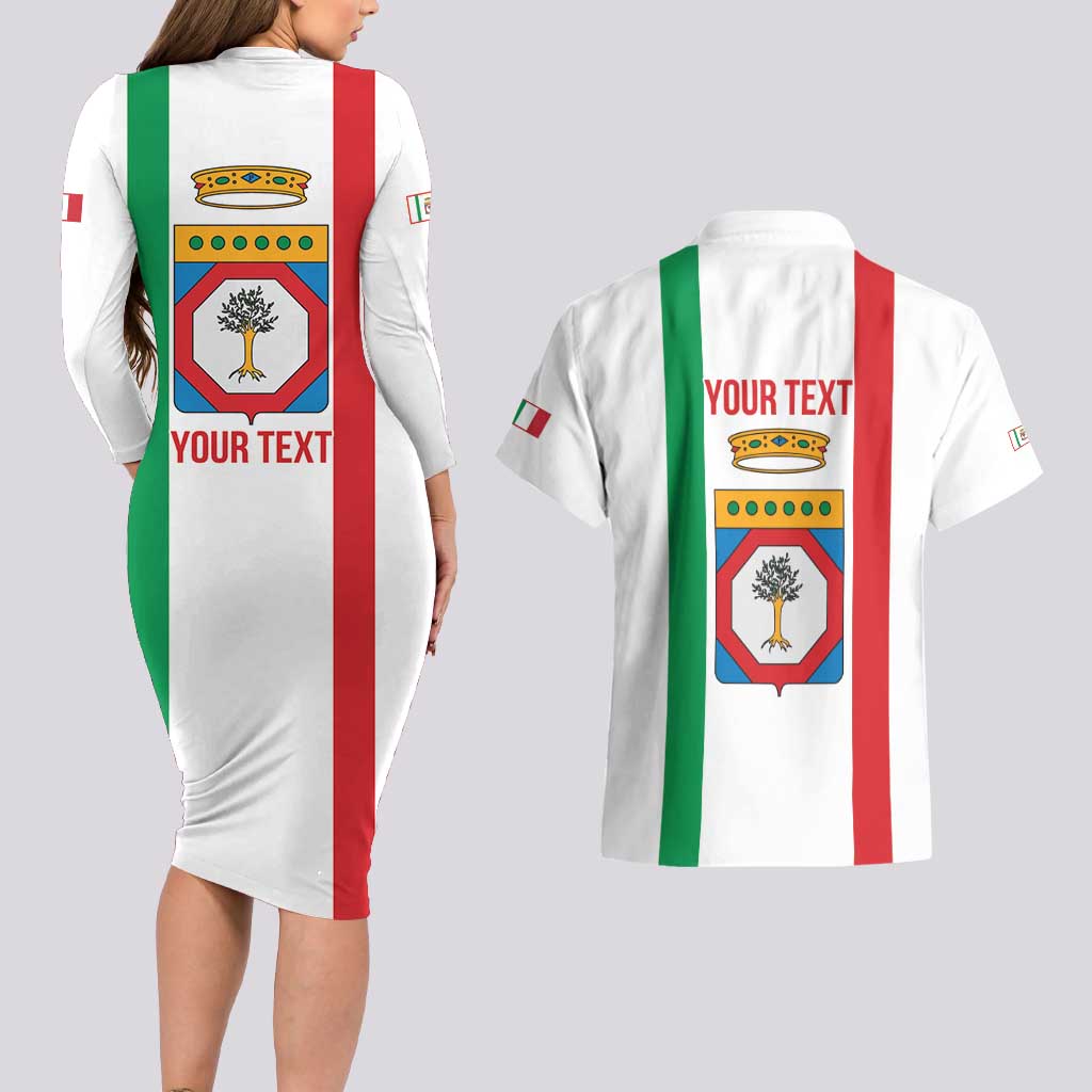 Personalized Italy Apulia Couples Matching Long Sleeve Bodycon Dress and Hawaiian Shirt Inspiration Flags Style