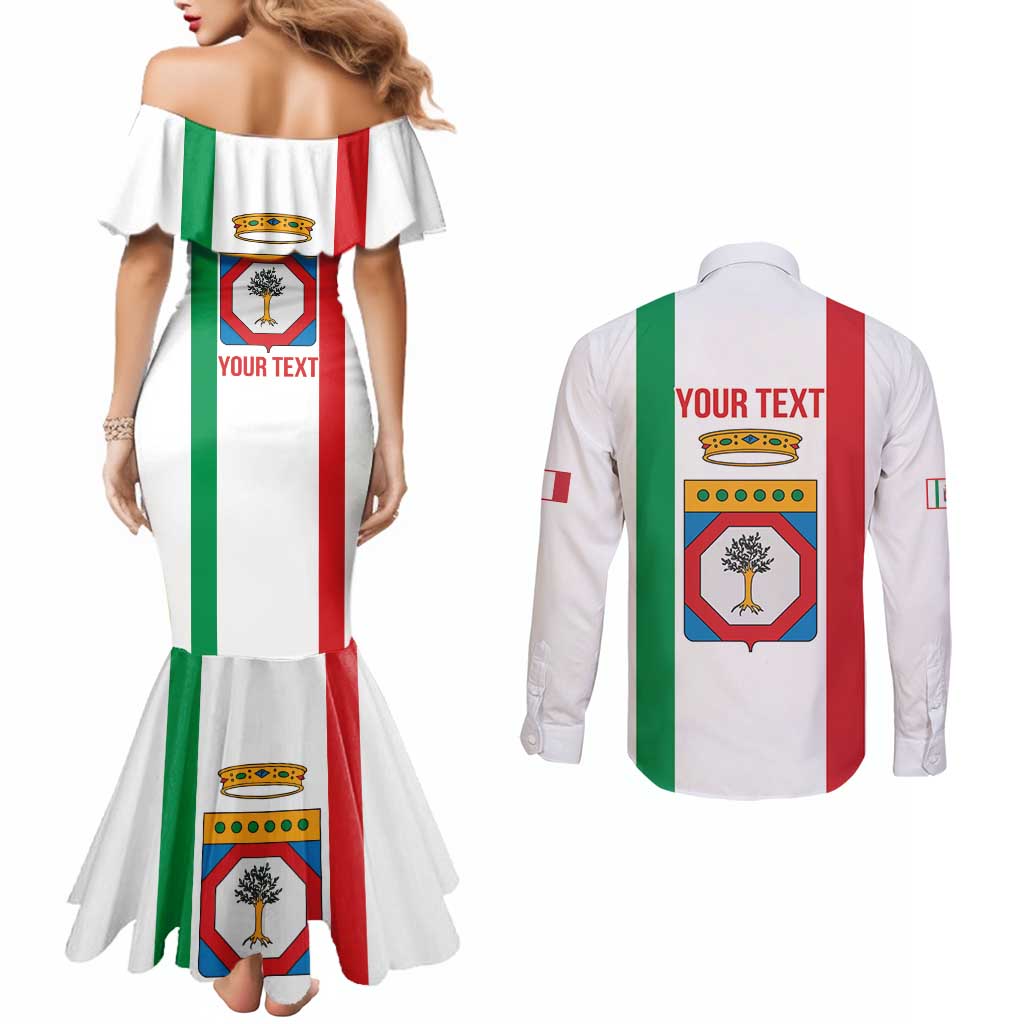 Personalized Italy Apulia Couples Matching Mermaid Dress and Long Sleeve Button Shirt Inspiration Flags Style