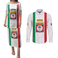 Personalized Italy Apulia Couples Matching Puletasi and Long Sleeve Button Shirt Inspiration Flags Style