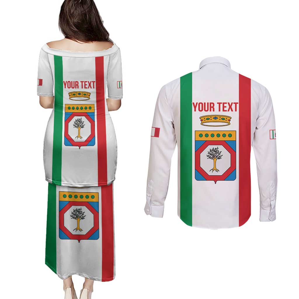 Personalized Italy Apulia Couples Matching Puletasi and Long Sleeve Button Shirt Inspiration Flags Style