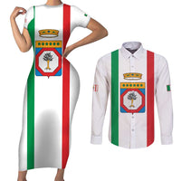 Personalized Italy Apulia Couples Matching Short Sleeve Bodycon Dress and Long Sleeve Button Shirt Inspiration Flags Style